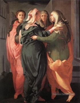  Visitation Tableaux - Visitation 1528 portraitiste Florentine maniérisme Jacopo da Pontormo
